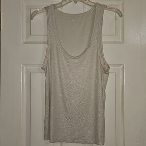 American Eagle Champagne Metallic Accent Tank Top